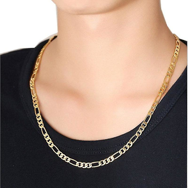 Halsband för män Mode Män Kedja Halsband Herr Kedjor 18k Guld Smycken 81cm