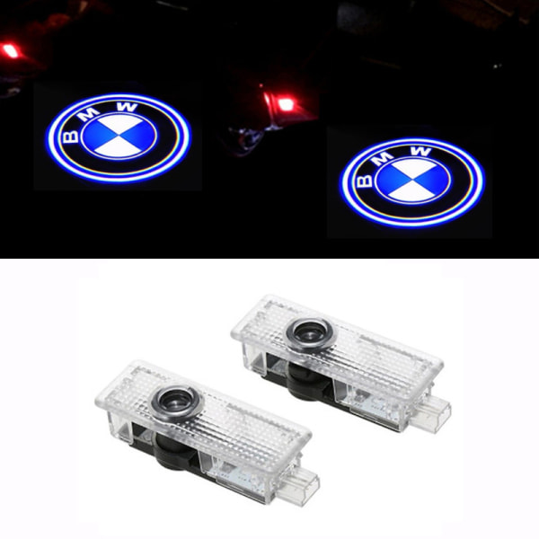 2 st bildörrsljus,BMW bildörr led projektorlampa,bildörr välkomstlogotyp projektorlampor med HD automatiska universal trådlösa lampor