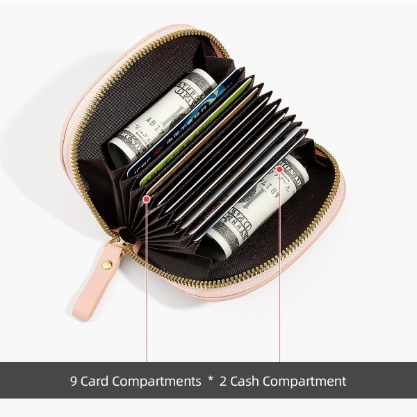 Svart Kreditkortshållare Case Liten Kreditkortsplånbok Organizer, Pocket Case med Dragkedja Söt Blomma för Dam Flickor Kvinnor