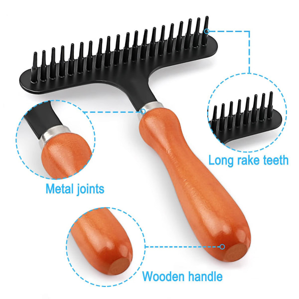 Teppehrake, Teppepleierrake, Gjenopprett Fluffighet og Mykhet til Teppet/gulvteppet, Hårfjerner Egnet for Teppe og Gulvteppe 2PCS