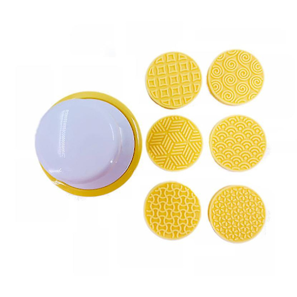 6 stk. DIY Kakeform Stempel Pregeform Kake 3D Kutter Kjøkkenverktøy yellow