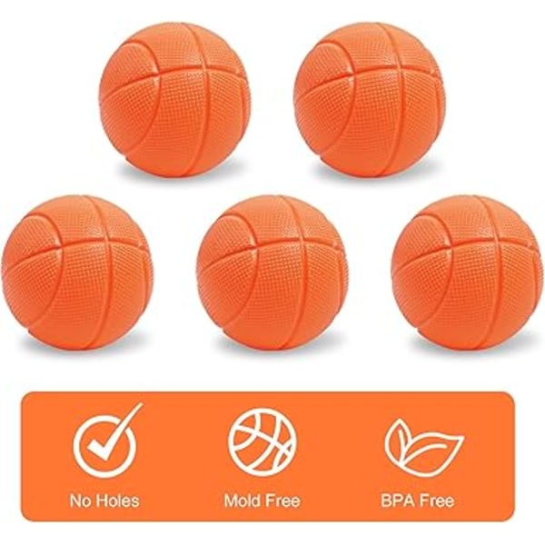 Baby Basketboll Korg, Barn Basketboll Korg Set med Mini Basketboll Korg med 5 Stycken Bollar, Badleksak, Mini Basketboll med Sugkopp (Vanlig)