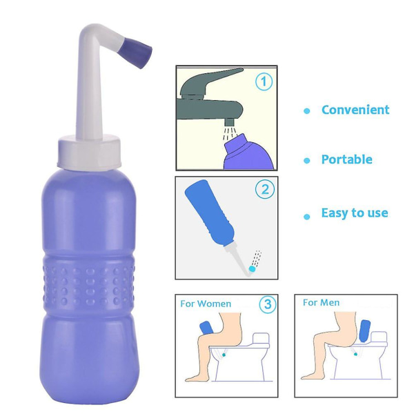 Bärbar handhållen personlig hygienuppfräschare Toalettrumsrengöring Resebidé Sprayflaska Water blue