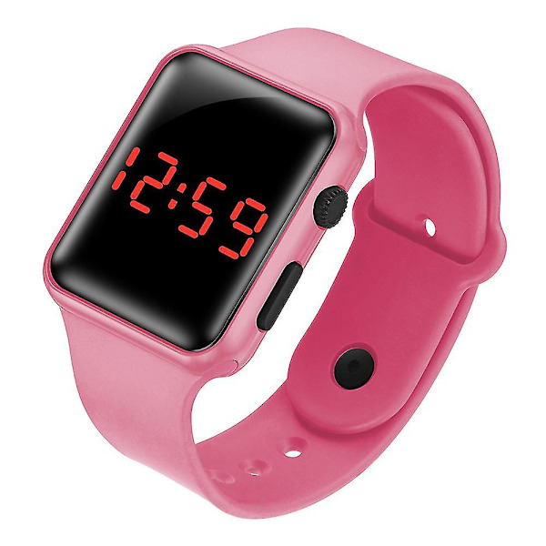 Barn Flickor Pojkar Sportklocka Led Digital Silikonklockor Unisex Pink