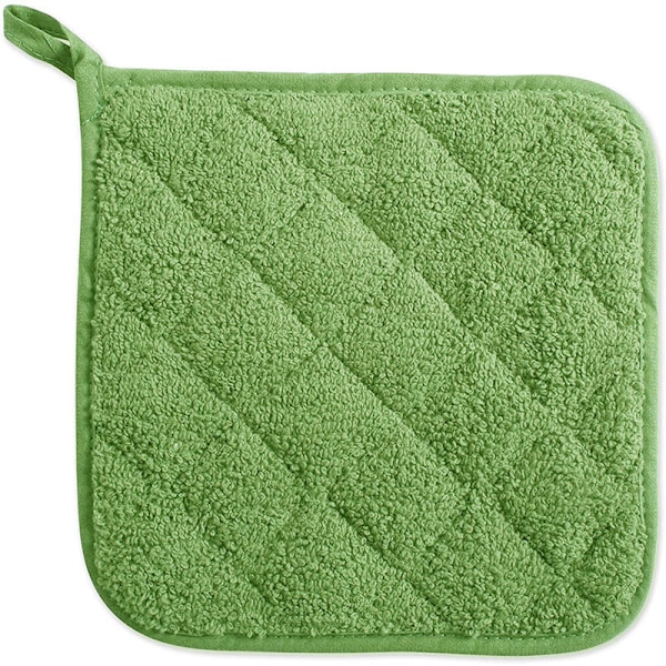 Tjocka placemats i ren bomull (5 st gröna 18*18cm), silverfärgade fyrkantiga grytunderlägg, frotté grytunderlägg, värmebeständiga och skållningsskyddade underlägg