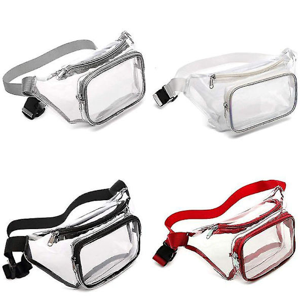 Dame Transparent Talje Fanny Pack Bæltetaske Rejse Hofte Bum Lille Pung Bryst Telefonpung Black