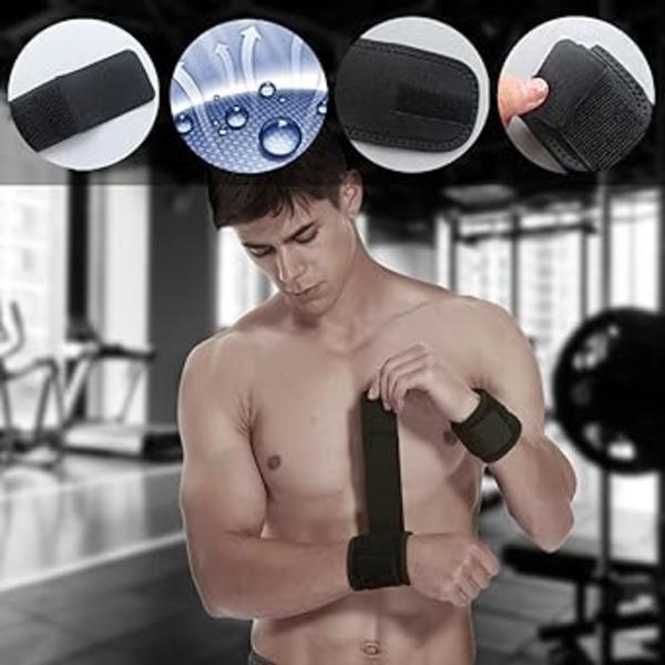 2-pack (Svart) Handledsstöd Justerbart Handledsstöd Handledsremmar för Fitness Tyngdlyftning, Tendinit, Karpaltunnelsyndrom Artrit, Handledslindor Handledssmärta