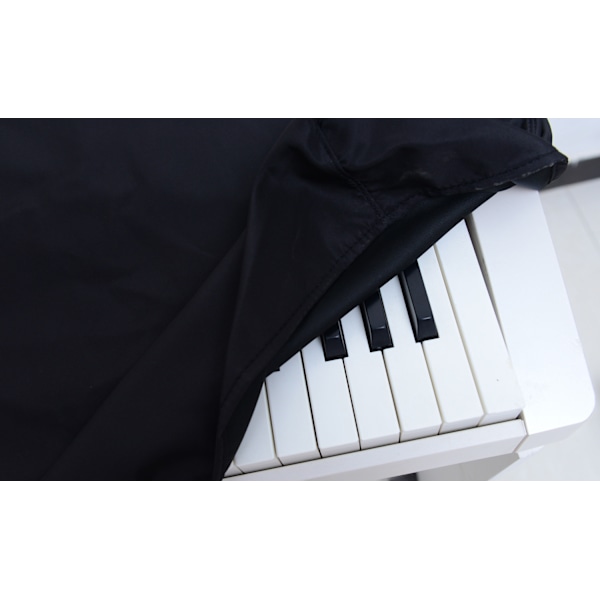 Klaver Keyboard Cover (Sort, Til 61 Tangenter), Strækbart Komposit Klæde Støvdække Med Justerbar Elastisk Snøre Og Låsespænde, Egnet Til Elektronisk
