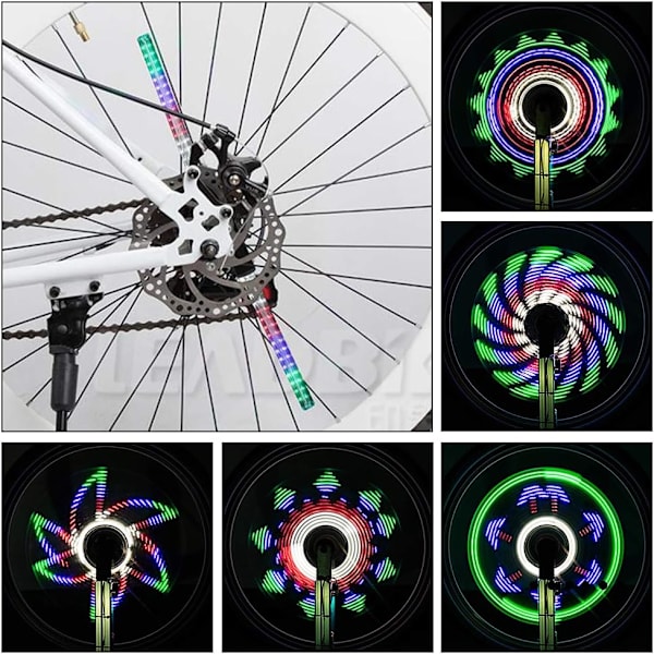 LED Cykelhjul Lys, 64 LED 30 Forskellige Billeder, Vandtæt Cykelhjul Lys