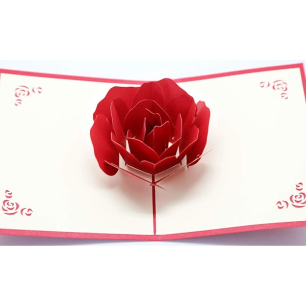 3D Pop-up Gratulationskort för Födelsedag, Önskemål till Fru, Rosa Rosbukett Pop-up Kort, Bröllopsdag, Alla Hjärtans Dag