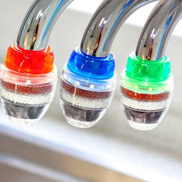 Röd, 5 st Mini Vattenfilter Kran Renare Kolfilter Hemverktyg