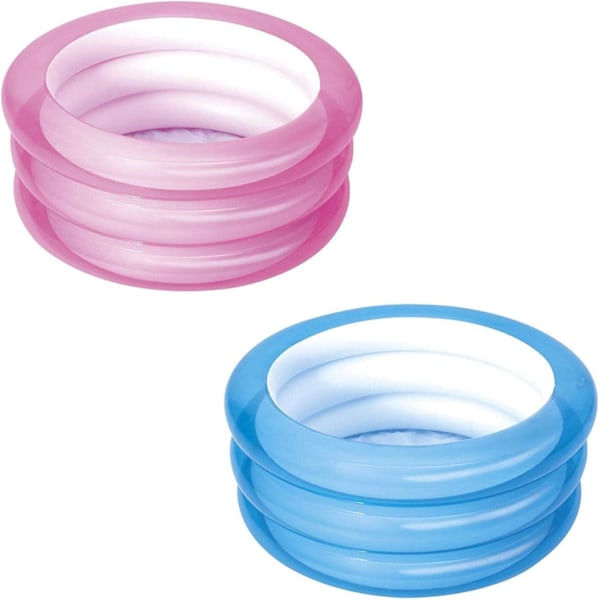 Rundt badebasseng 3 ringer med oppblåsbar bunn 70 x 30 cm, 2 assorterte farger