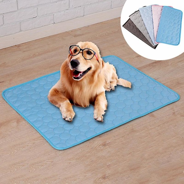 Hunde Kølemåtte - Selvkølende Måtte til Hunde og Katte, Ikke-giftig Tyk Gel Kold Seng Grey M