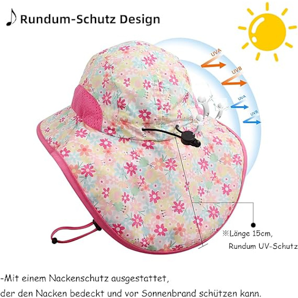 Baby Hats S Sommar Flicka Pojke Barn Mössa UV Skydd Solhatt för Småbarn Strand Vandring Mössa