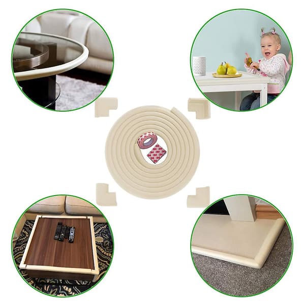 Babysäkerhet Baby Edge Corner Guards Barnsäkerhetsskydd 2m (6,6ft Edge Guard+4 Corner Guards) Beige