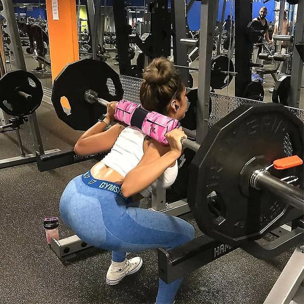 Den Beste Knebøyputen og Hofte Thrust-puten for Leg Day, Vektstangpute Sitter Fast Pink