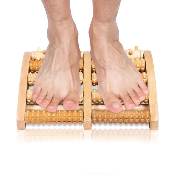 Fodmassage Rulle Træ Plantar Refleksologi Enhed Fodmassager Afslappende Hjul Refleksologi Værktøj Fodmassage Enhed Rulle til Hele Kroppen Afslapning