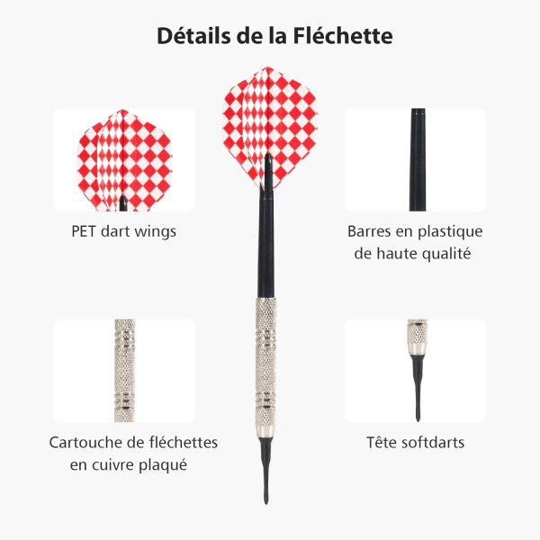 Plastspets Dart, 12 st Mjuka Spets Dart Set med 100 st Spetsar Utbyte Säkerhets Dart, Säker och Hållbar