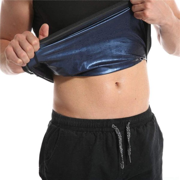 Waist trainer Neopren Svett Bastuväst Dragkedja Magekontroll Body Shaper Man Kvinnor Man S