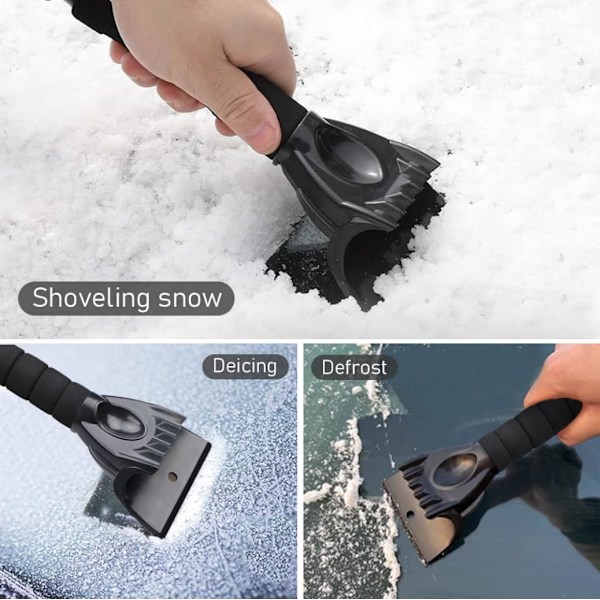 Svart+Rød Isskrape, Frostskrape Plastskrape med Sklisikkert Håndtak Multifunksjonelt Verktøy Spade Design Snøskuffe for Bil