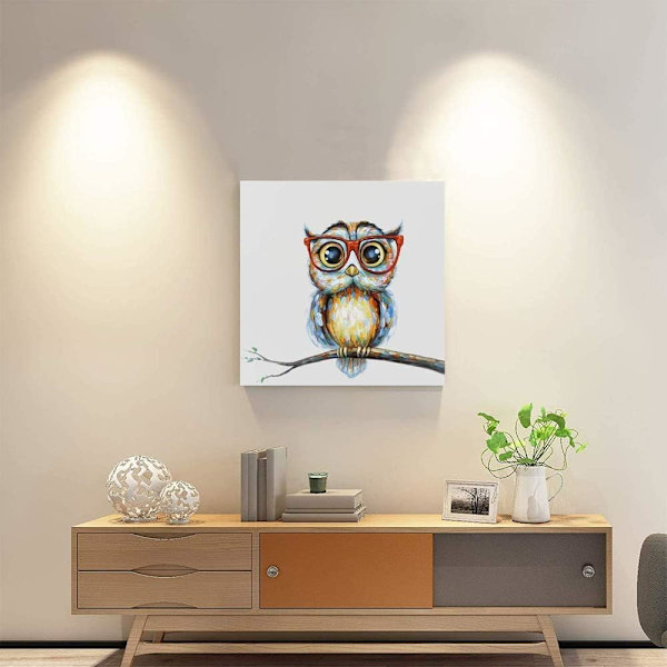 5D Diamantbroderi Komplett Kit, 5d Full Diamantmålning Uggla, DIY 5d Fyrkantig Diamantmålning Hantverk Broderi på Canvas Tyg Idealisk för Hem/Livin