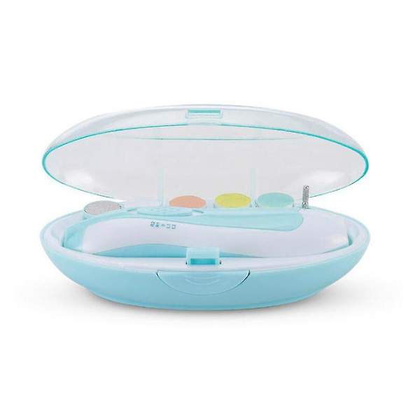6 i 1 Elektrisk Nagelfil Borr Baby Inga Vassa Klor Skada Säkerhetsskärare Blue