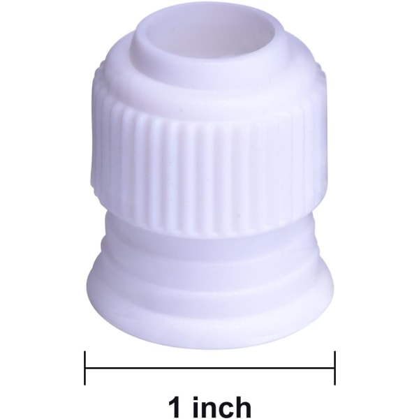 Plast Standard Koblinger Kakedekorasjon Kobling Rør Tip Kobling for Glasurdyser, Hvit (12 Stykker, 3 x 2,5 cm)