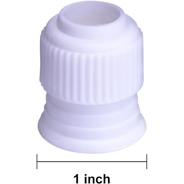 Plastik Standard Koblinger Kage Dekoration Kobling Rør Tip Kobling til Glasur Dyser, Hvid (12 Stykker, 3 x 2,5 cm)