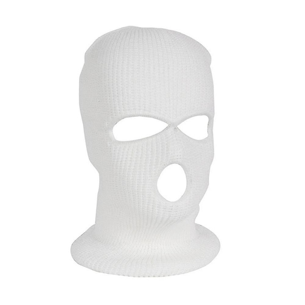 Kokokasvoinen hiihtomaski talvihattu Balaclava huppu pipo lämmin taktinen hattu 3 reikää white