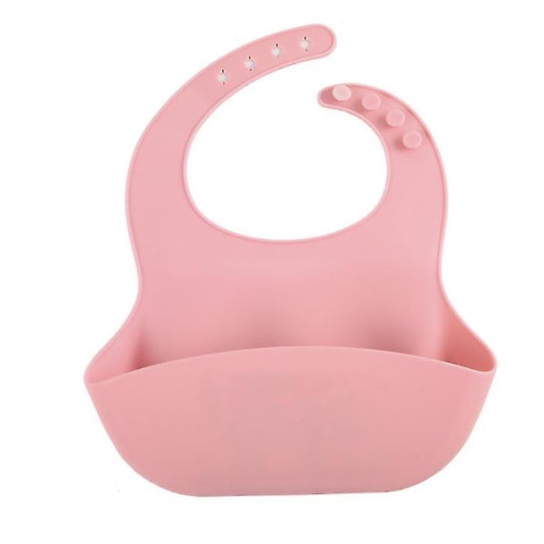 Baby äta haklappar vattentät silikon för 6-72 månader baby pink