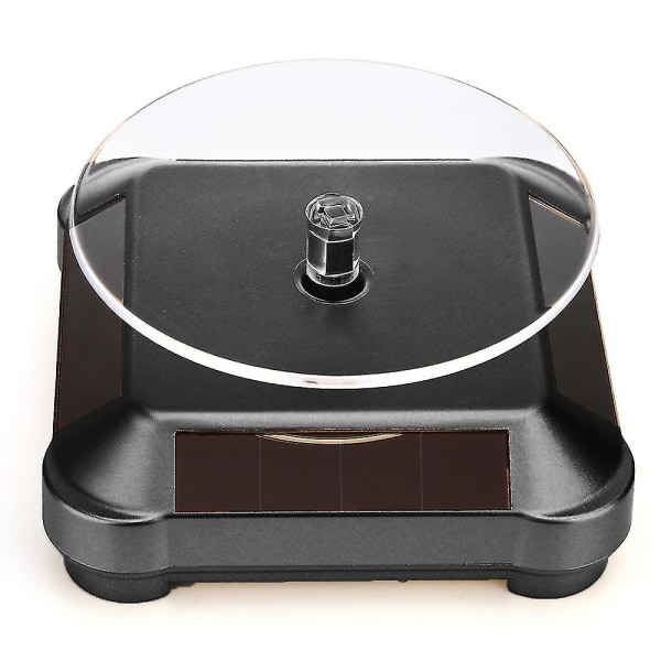 Solcellsdisplayställ Turntable, Batteridriven Dubbelanvänd Rotationsdisplay Black