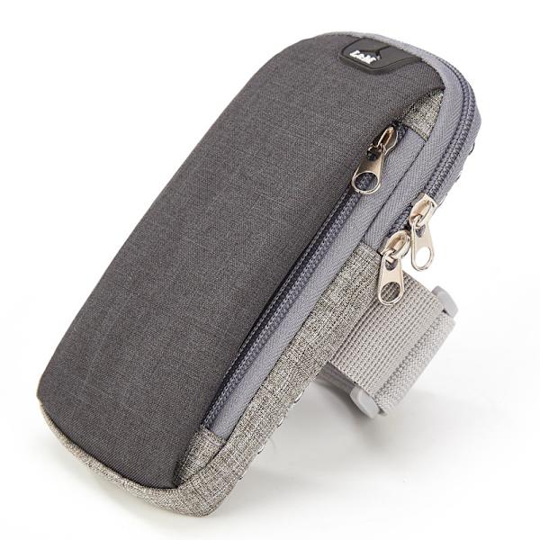 Mobiltelefonarmband för utomhussporter (svart, lämplig för 5,5 tums mobiltelefon), med hörlursuttag, lämplig för gym, cykling, löpning