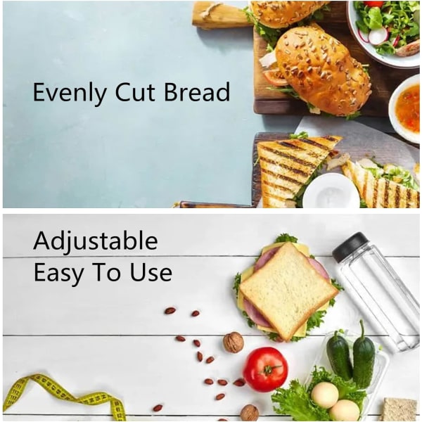 Brödskärare, Brödskärare Brödskärare Skärare Justerbar Toastskärningsguide 4 Storlekar Bredd Brödskivor med Smulbricka för Hemmet