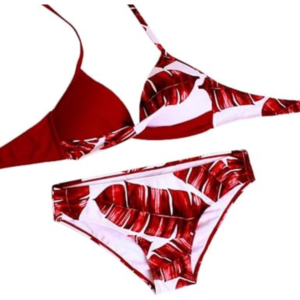 Naisten uimapuku, 2-osainen seksikäs kolmiobikini, yksivärinen korkeavyötäröinen uima-asu, push-up rantabikinit, muodikas uimapukusetti, seksikäs brasilialainen bikini plus