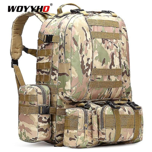 50L Taktisk Ryggsäck Militär Molle Väska 1000D Nylon Ryggsäck Sport Utomhus Resa Kamouflage Ryggsäck CP