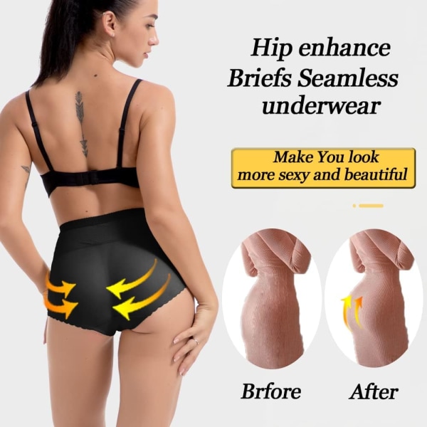 （M） Kvinnor Butt Lifter Vadderade kontrolltrosor Hip Enhancer Underkläder Kroppsform