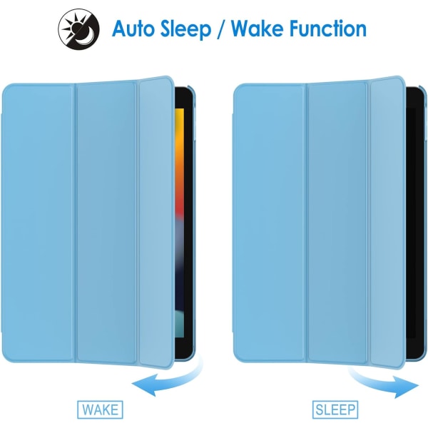 Case för iPad 10,2-tum (2021/2020/2019 modell, 9/8/7 generation), Auto Wake/Sleep Cover (blå)