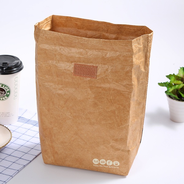 Isolerad brun papperslunchpåse, retro återanvändbar och lätt lunchpåse, kontorslunchpåse fräsch lunchpåse picknicklunchpåse hållbar för arbete och