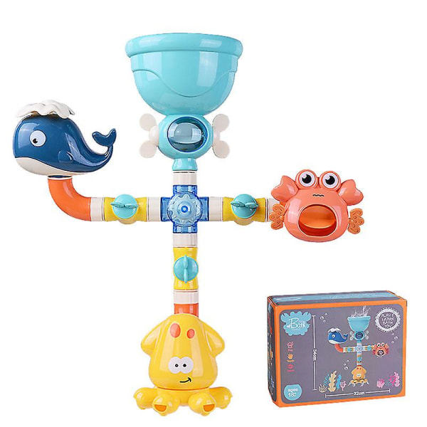 Baby Bath Dinosaur Toy vattenrör med vattenhjul och olika havsdjur leksaker Sea