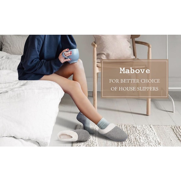 Tøfler med Memory Foam for Kvinner Komfortable Varme Koselige Sklisikre black white point 40 41