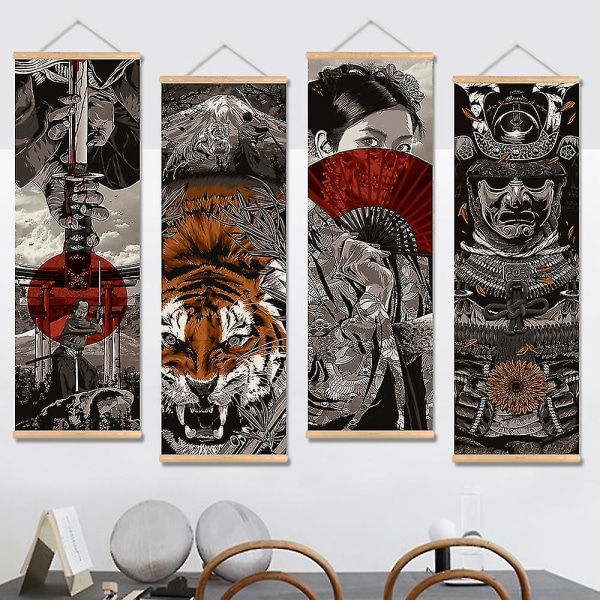 Japansk Samurai Ukiyo-e Rulle Plakat 4 45*125CM