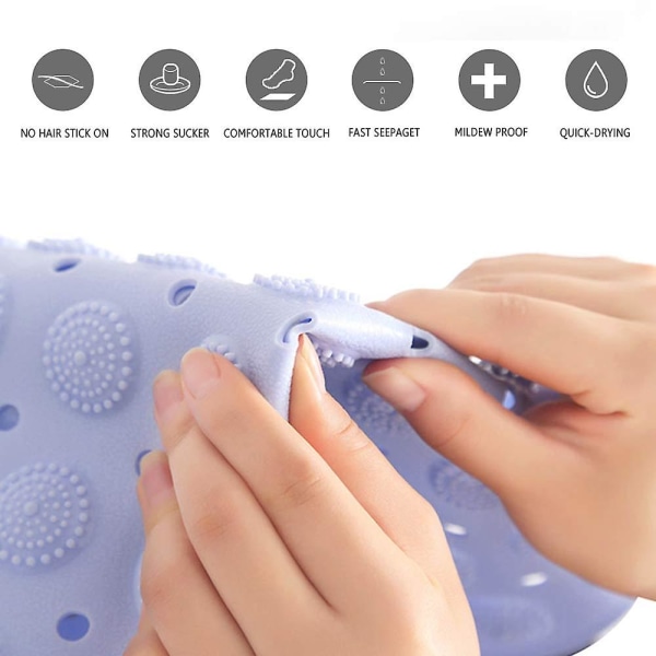 Badrumsmatta halkfri PVC med sugkoppar Massagematta Grey