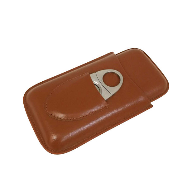 Läder cigarrfodral Resecigarrfodral för 3 cigarrer