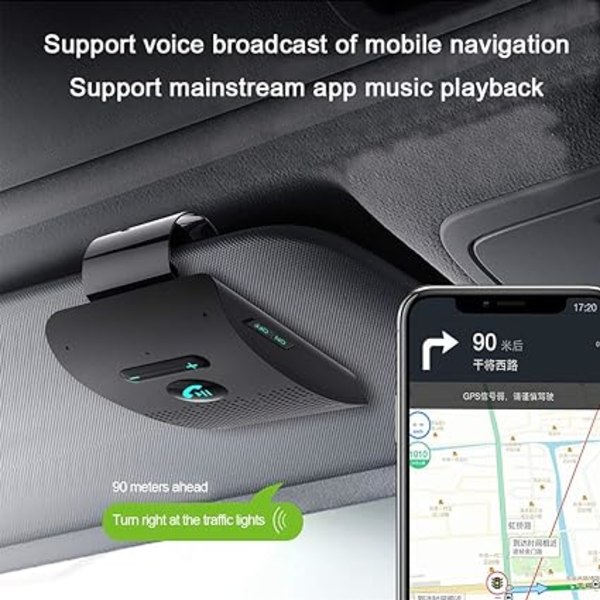 Bluetooth-bilsats SP09 Trådlös Bluetooth-högtalare Handsfree-bilsats Solskyddsklipphögtalare