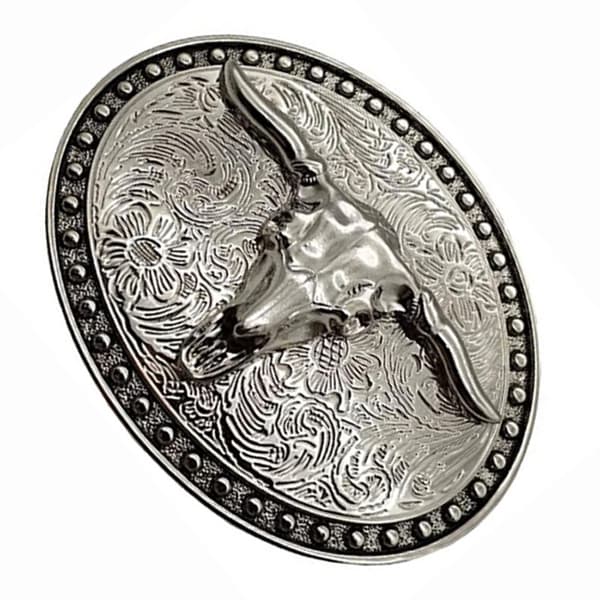 Hopeinen Pitkäsarvi Texas Härkä Vyönsolki Cowboy Länsimaiset Soljet