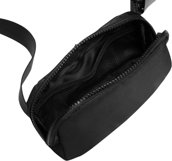 （Svart）Crossbody Magväskor Unisex Mini Bältesväskor Midjeväskor För Kvinnor Med Justerbar Rem Träning Löpning Resor Vandring