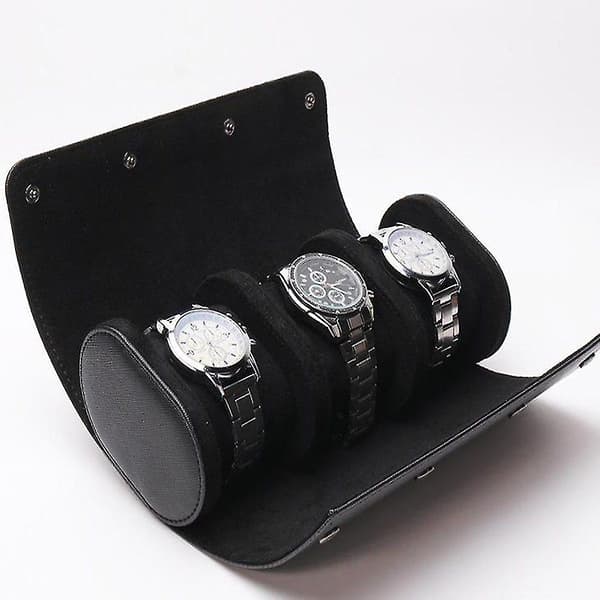 3 Slots Klokkeboks Retro Pu Klokkerull Black