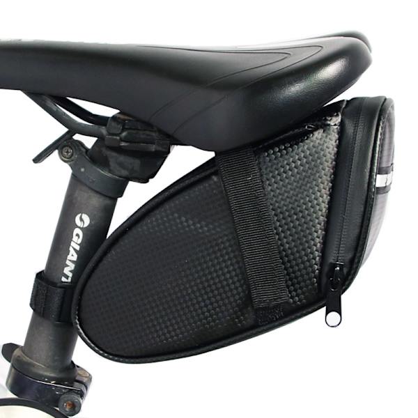1 stk. Sort Reflekterende Cykelsaddeltaske 17*9*8cm, Vandtæt Cykelsaddeltaske, Rivfast Saddeltaske, Udendørs Vej Mountainbike Taske