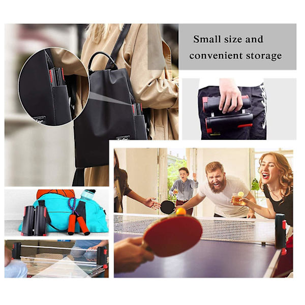 Uttrekkbart Ping Pong Nett Bærbart Bordtennis Nettstativ Perfekt For Ping Pong Bord Kontorpult Hjemme Black