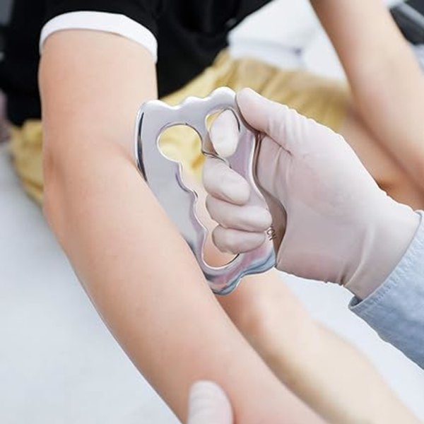 Gua Sha skrabemassageværktøj i rustfrit stål IASTM-værktøjer Fantastisk blødt vævsmobiliseringsværktøj